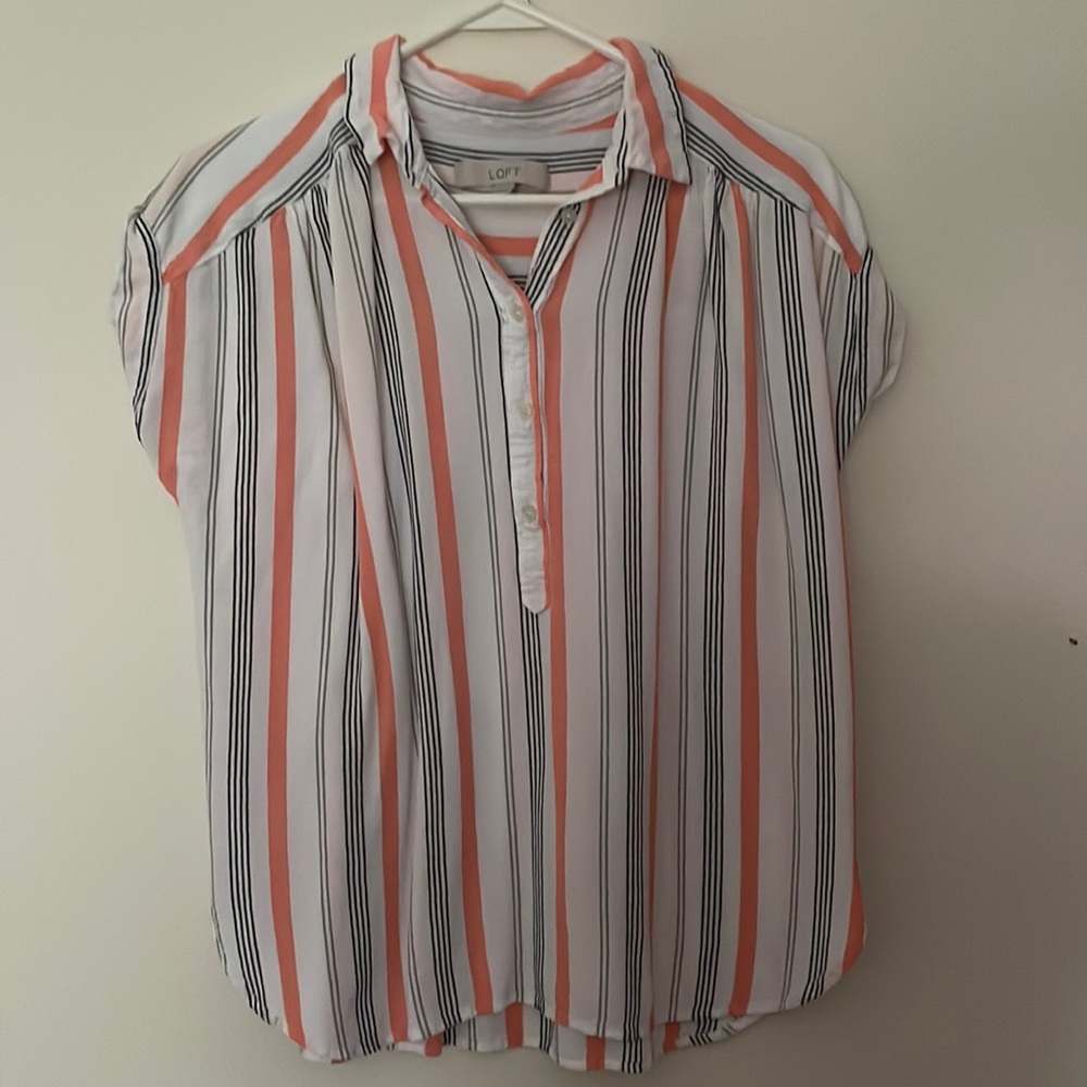 Loft medium dolman style striped top.
